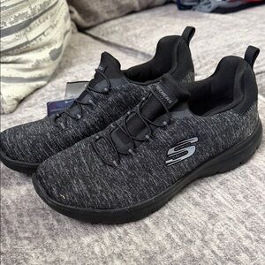 Skechers Charcoal Knit Athletic Shoes